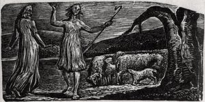 Thenot, with Colinet waving his arms in sorrow, illustration from Dr. Thornton